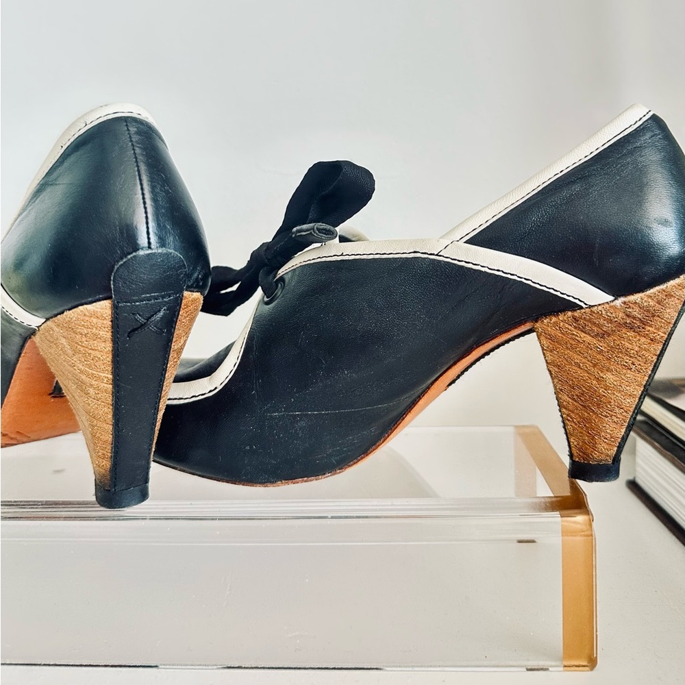 Shoes Florence black and white heeled shoe - Picture 4 of 9